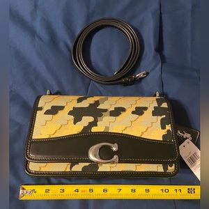 Coach Bandit Plaid yellow/green /black Shoulder Bag